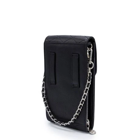 MOSZ Telefoontasje Quilted Black Brushed Silver - Afbeelding 3