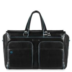 Piquadro Black Square Weekender Duffle Laptop 15" Black