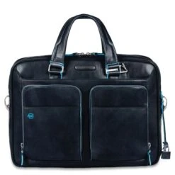 Piquadro Blue Square Portfolio Computer Briefcase 15" With IPad Night Blue
