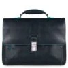 Piquadro Blue Square Expandable Computer Portfolio Briefcase 15" Night Blue