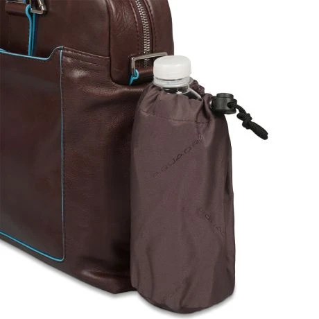 Piquadro Blue Square Double Handle Computer Portfolio Briefcase 14" Mahogany - Afbeelding 4