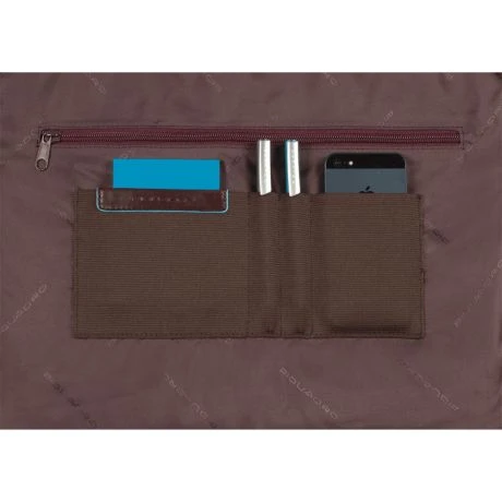 Piquadro Blue Square Double Handle Computer Portfolio Briefcase 14" Mahogany - Afbeelding 3
