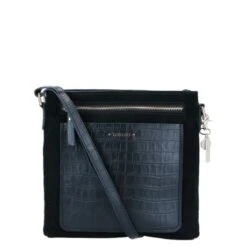 LouLou Essentiels Classy Croc Gold Crossbody Black