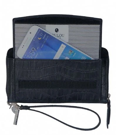 LouLou Essentiels SLB Classic Croc RFID Wallet Black - Afbeelding 3
