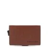 Piquadro Black Square Double Creditcard Case With Sliding System Tobacco Leather