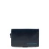 Piquadro Blue Square Credit Card Holder Case Dark Blue