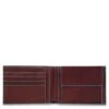 Piquadro Blue Square Men's Wallet With Coin Pocket Mahogany