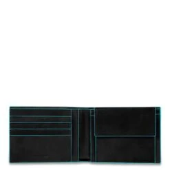 Piquadro Blue Square Men's Wallet With Coin Pocket Black