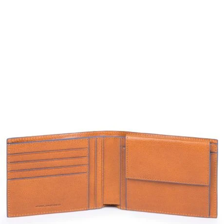 Piquadro Blue Square S Matte Men's Wallet With Coin Pocket Tobacco - Afbeelding 2