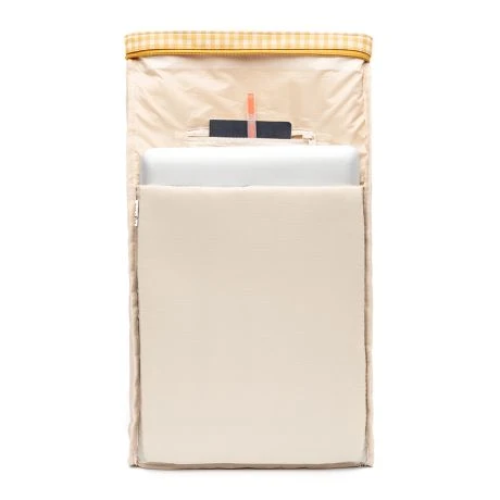 Lefrik Mini Roll Backpack 13" Printed Vichy Mustard - Afbeelding 3