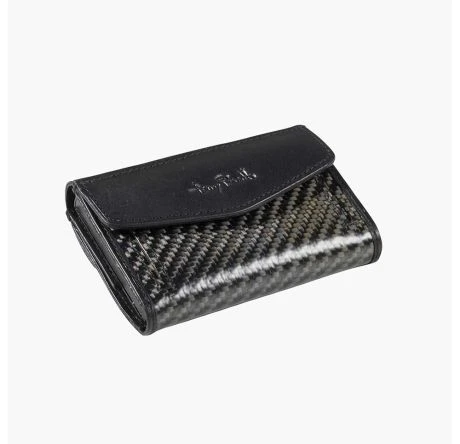 Tony Perotti Furbo Leren Pasjeshouder Met Kleingeldvak Carbon Zwart - Afbeelding 5